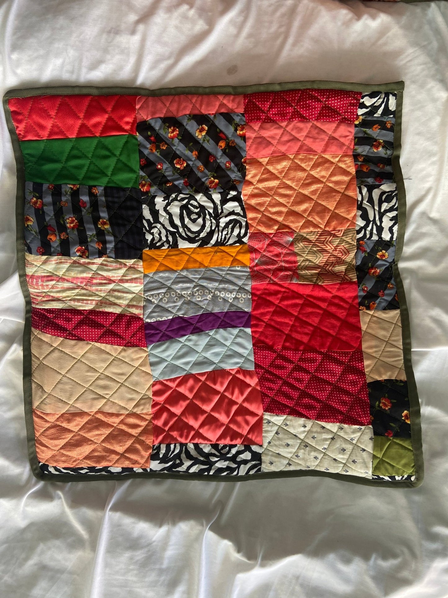 Customizable Patchwork Quilted Pet Mat - Upcyclie made by women, patchwork quilted