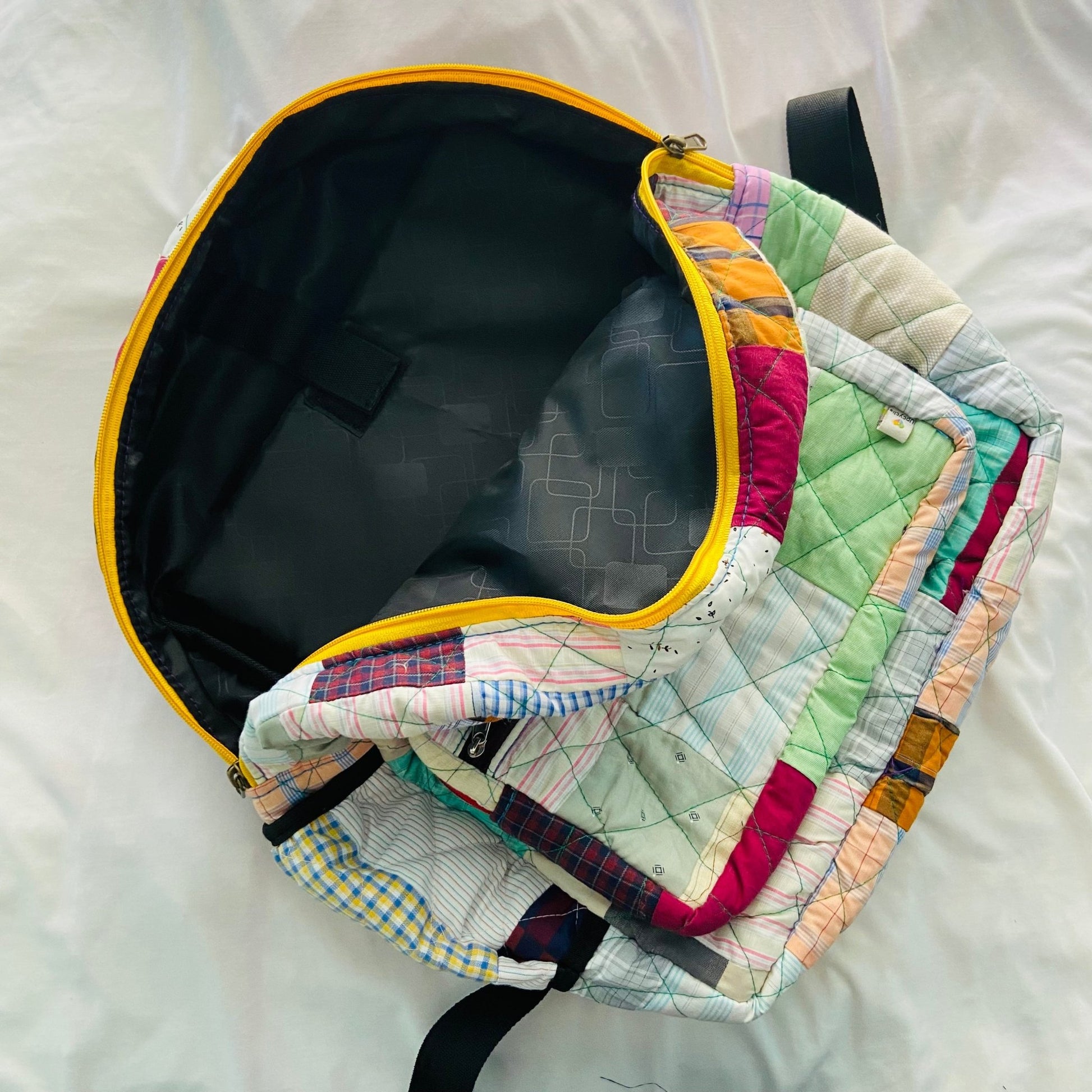 Eco - friendly and Stylish Backpacks: Your Travel Companion BACKPACK - Upcyclie made by women, patchwork quilted