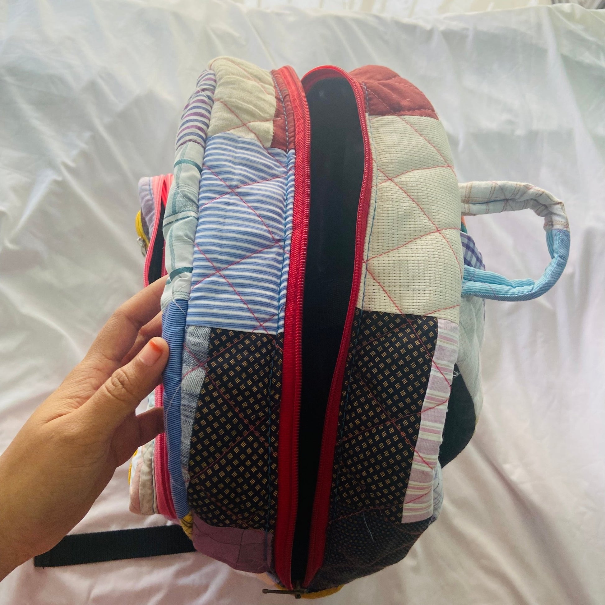 Eco - friendly and Stylish Backpacks: Your Travel Companion BACKPACK - Upcyclie made by women, patchwork quilted