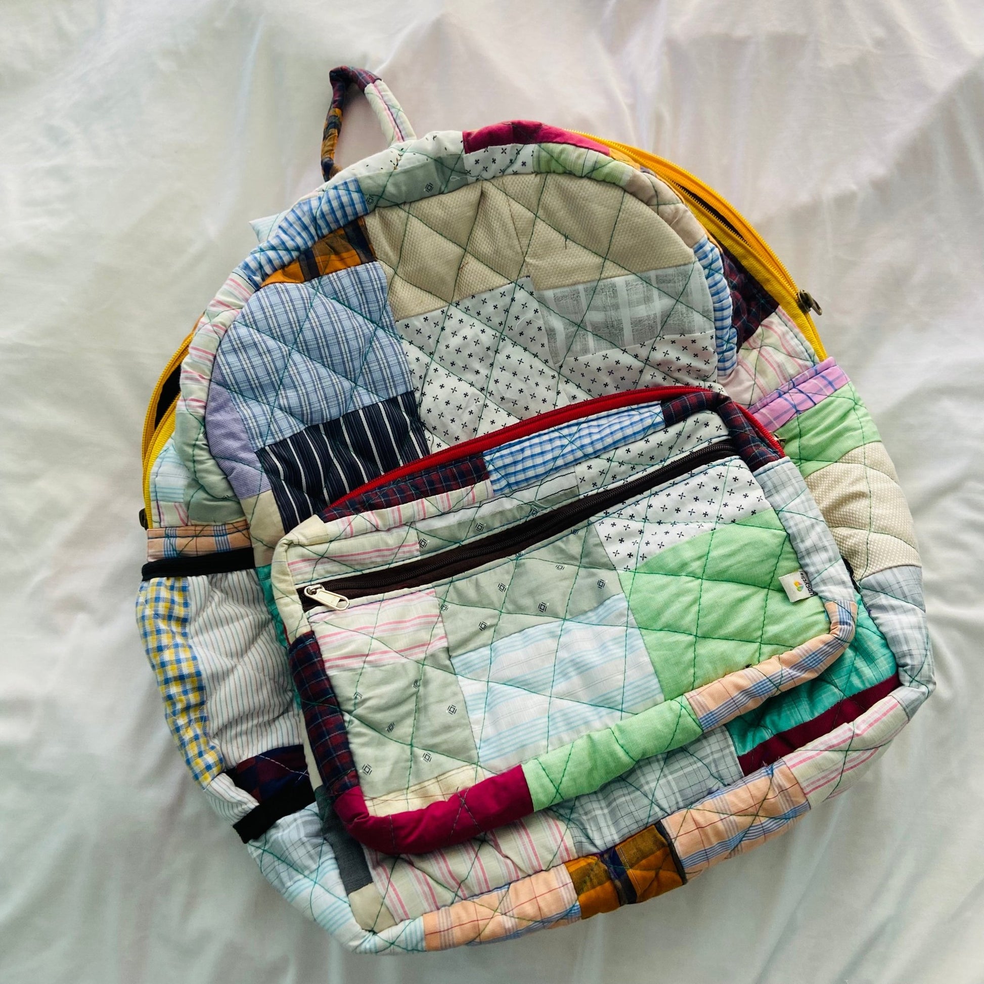 Eco - friendly and Stylish Backpacks: Your Travel Companion BACKPACK - Upcyclie made by women, patchwork quilted