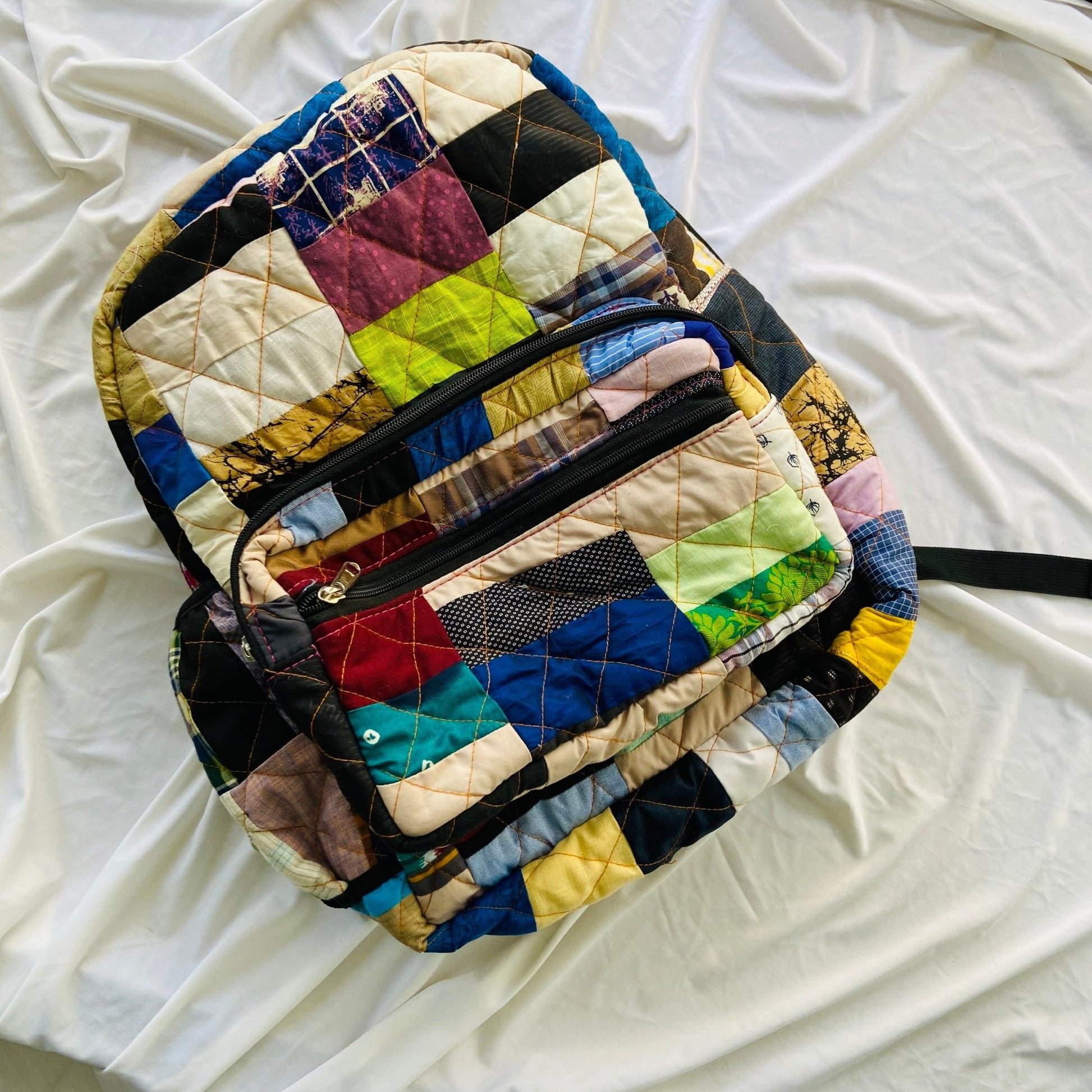 Eco - friendly and Stylish Backpacks: Your Travel Companion BACKPACK - Upcyclie made by women, patchwork quilted