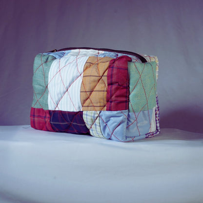 Eco - Friendly Essentials Pouch - For Storage and Travel - Medium POUCH - Upcyclie made by women, patchwork quilted