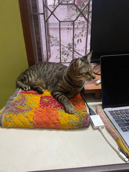 Customizable Patchwork Quilted Pet Mat: 20x20 inch Cozy Comfort