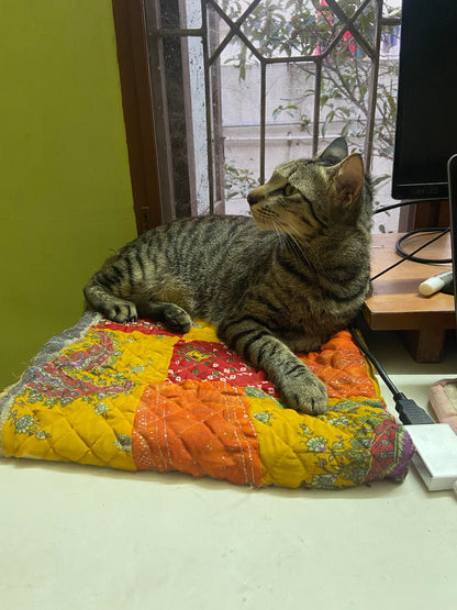 Customizable Patchwork Quilted Pet Mat: 20x20 inch Cozy Comfort