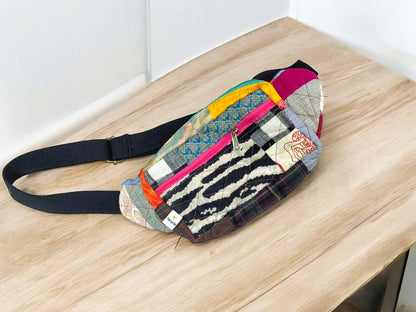 Unisex Colourful Fanny Pack with zipper pockets, Corduroy Sling Bag, Shoulder Bag, Crossbody belt bag, travel fanny packs for men and women