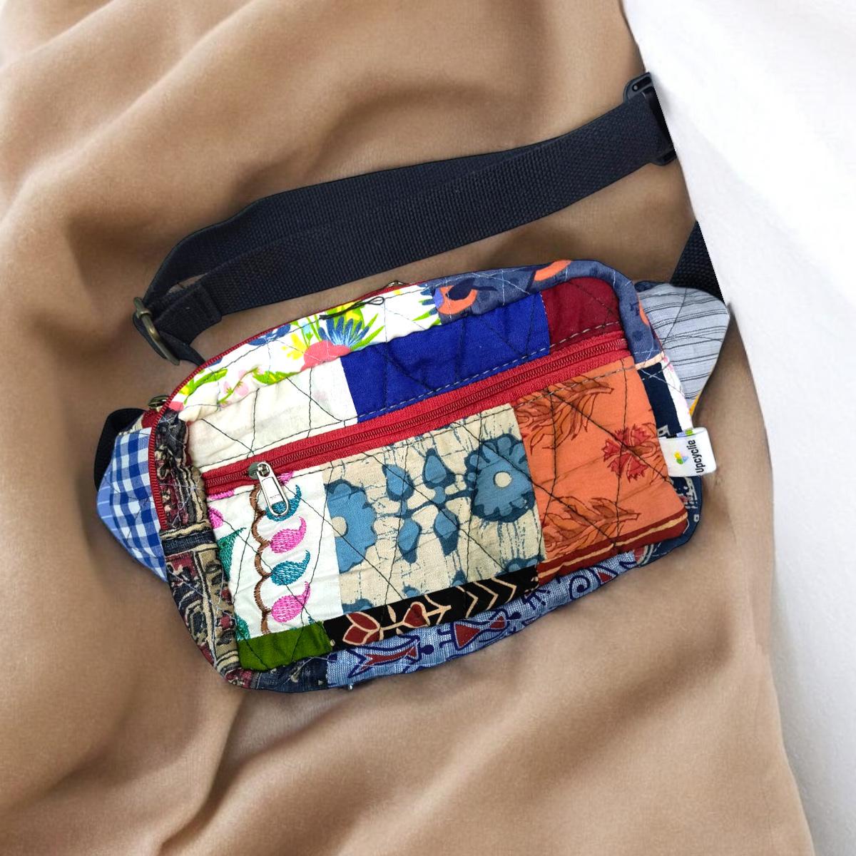 Unisex Colourful Fanny Pack with zipper pockets, Corduroy Sling Bag, Shoulder Bag, Crossbody belt bag, travel fanny packs for men and women