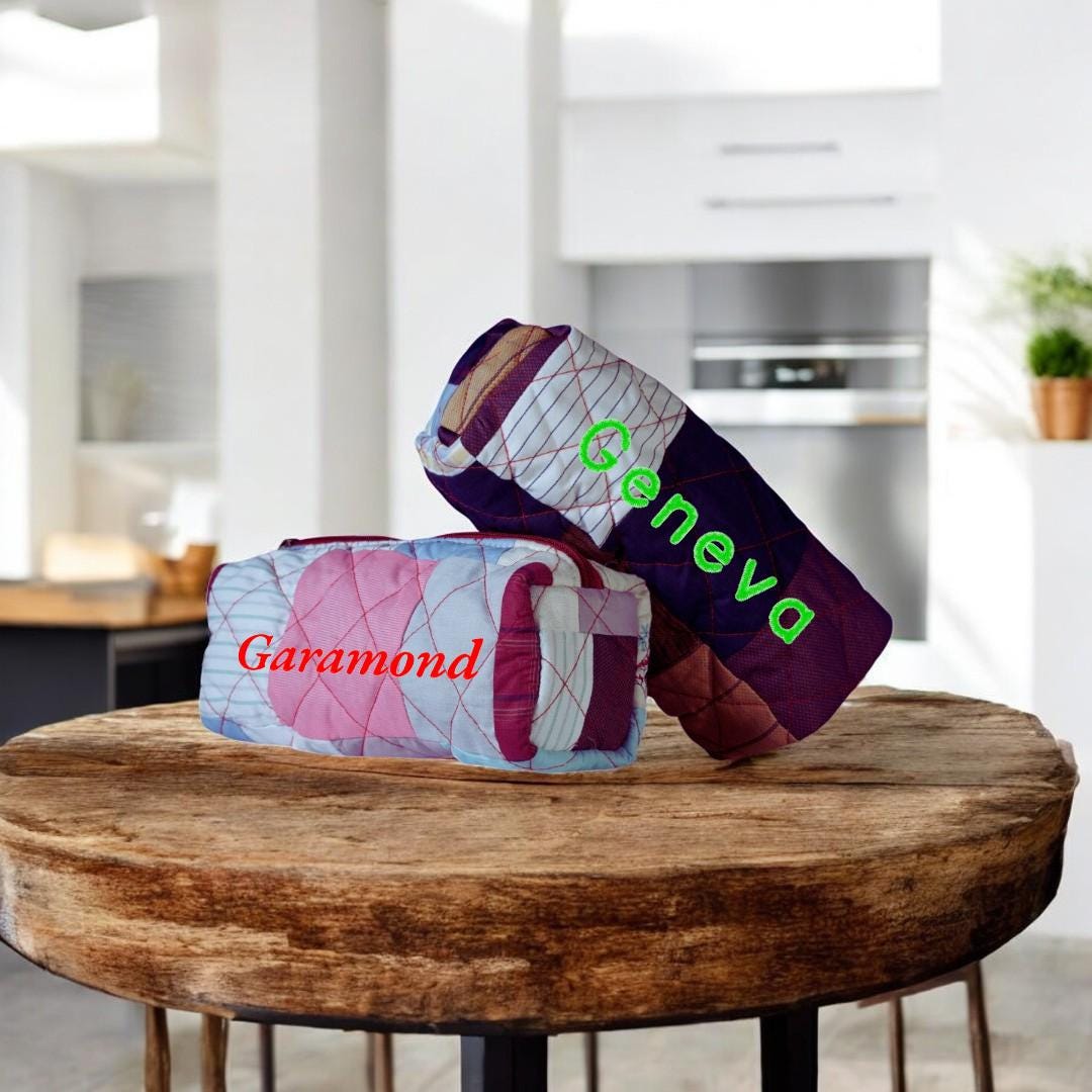 Personalized Makeup Pouch: Upcycled Fabric Travel Toiletry Kit