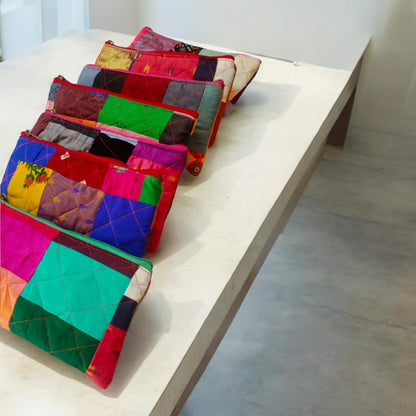 Pack of 10 Handmade Gift Pouches, Assorted bags with Zip closure, Travel and Storage Makeup Pouches, Wedding favors, Christmas