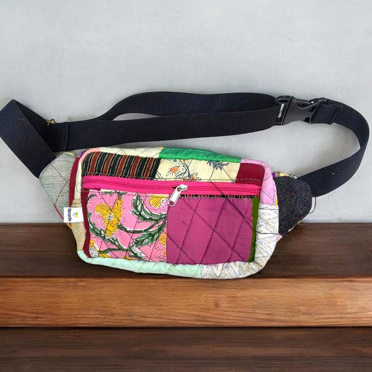 Boho Patchwork Fanny Pack | Handmade Colorful Belt Bag | Quilted Bum Bag with Zipper Pockets | Sustainable Crossbody Sling | Unisex