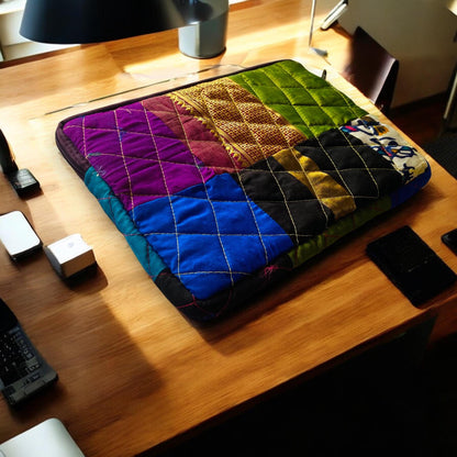 16 inch Laptop Sleeve Case | MacBook Pro HP Lenovo Dell Asus Gaming Cover | Quilted Protection Handmade | Sustainable Gift | Custom Size