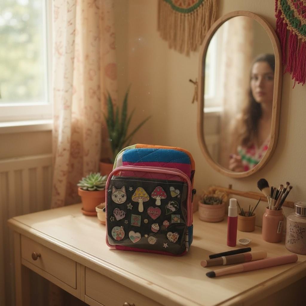 Ita bag- Sling Crossbody Quilted Anime Pin Display Bag Soft handle