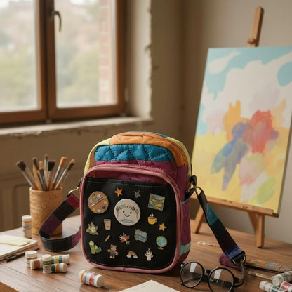 Ita bag- Sling Crossbody Quilted Anime Pin Display Bag Soft handle