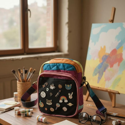 Ita bag- Sling Crossbody Quilted Anime Pin Display Bag Soft handle