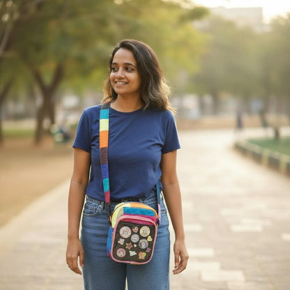 Ita bag- Sling Crossbody Quilted Anime Pin Display Bag Soft handle