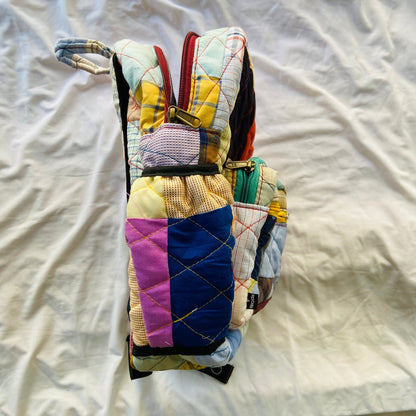 Personalised Kids Backpack with Name and Image for School Birthday Return Gifts - Upcyclie made by women, patchwork quilted