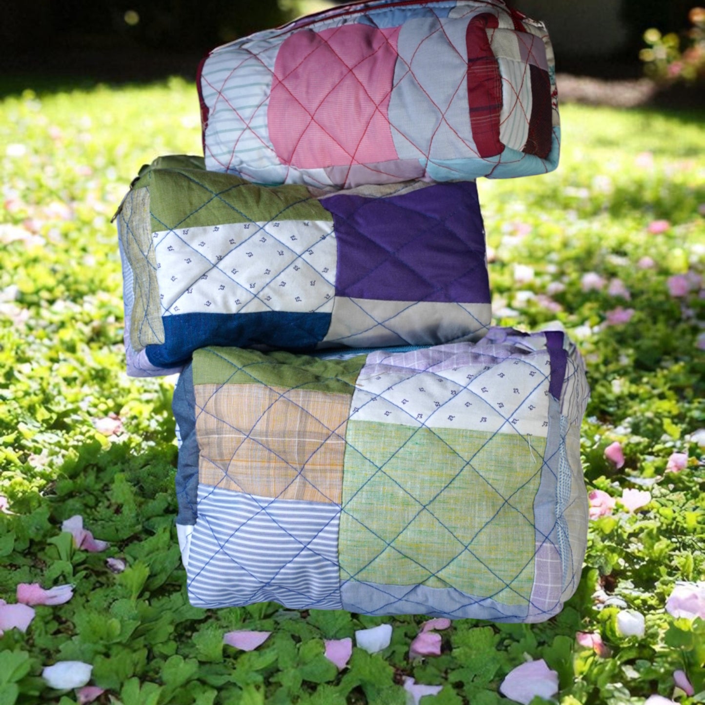 Eco-Friendly Essentials Pouch- For Storage and Travel- Set of 3