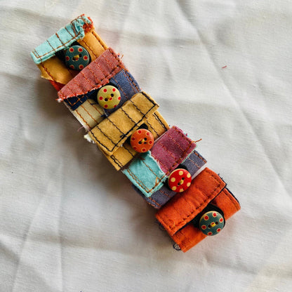 Zero - waste Cord Holders - Wire Organisers - Assorted - Pack of 3, 5, 10 - Upcyclie made by women, patchwork quilted