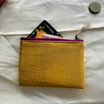 Small zipper wallets- Mini pouches-Full Golden