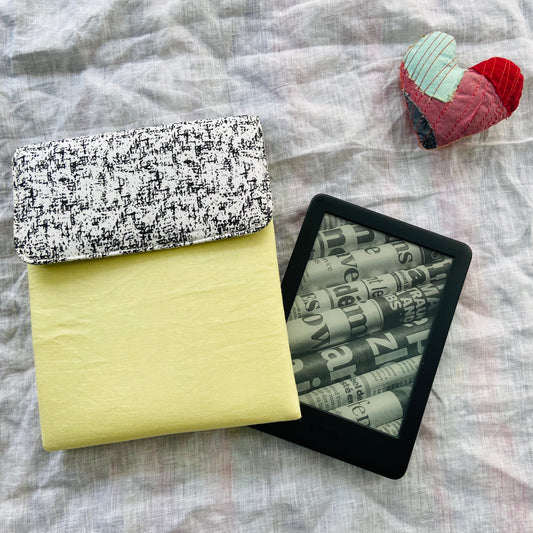 Kindle Sleeves-Fits all Kindle Paperwhite Gen 1 to 11, Kindle Oasis, Amazon Fire Tab-Lemon Yellow with Black and White